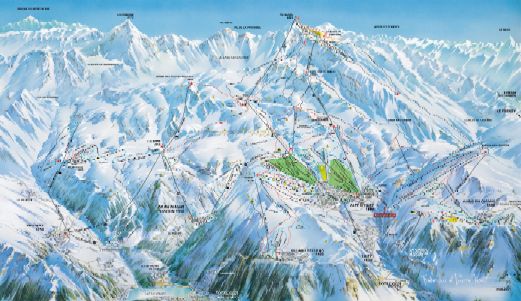 France chalet - Alpe d'Huez Piste map (442894 bytes)